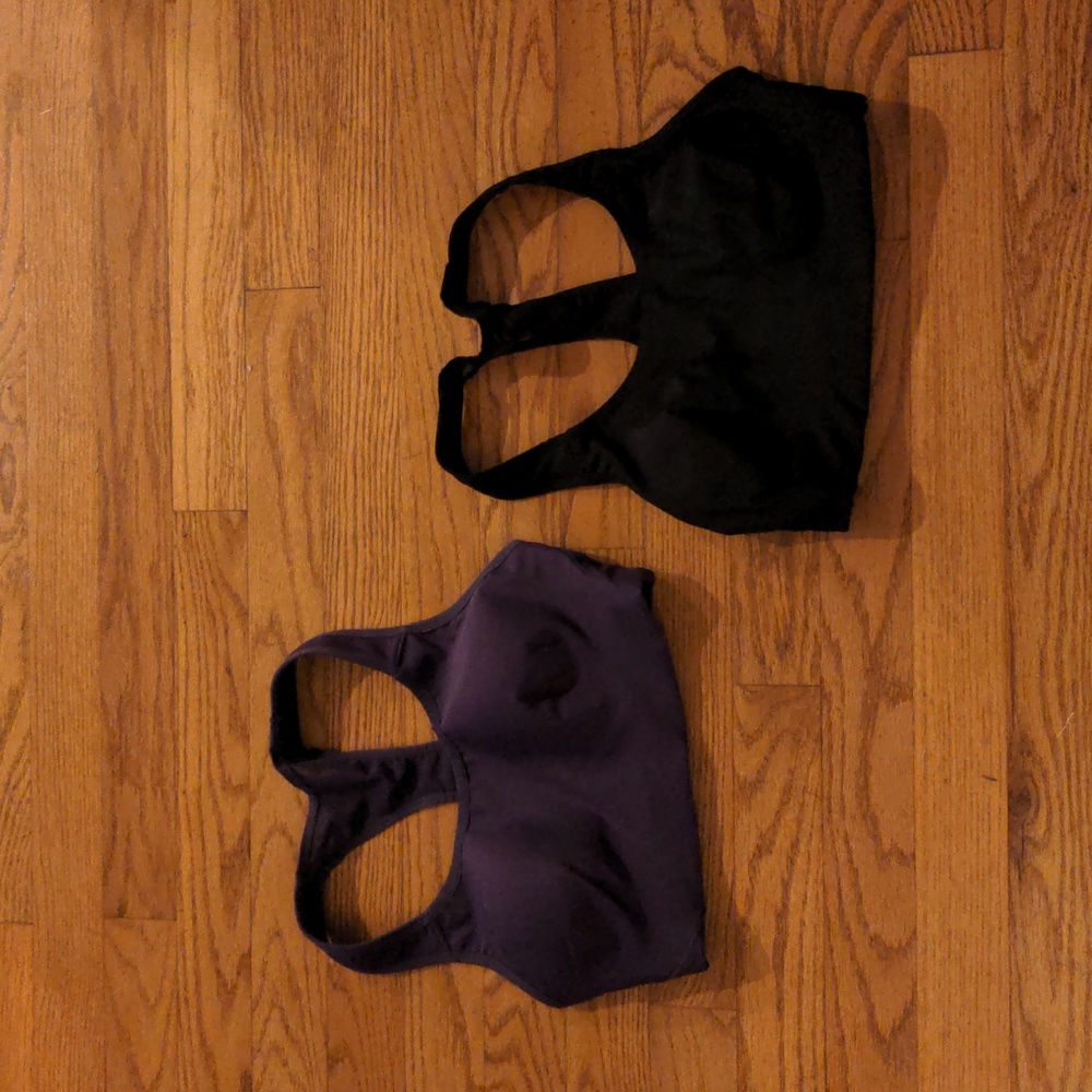 Bundle of 2 Avia Sports Bras Black Plum Size Small